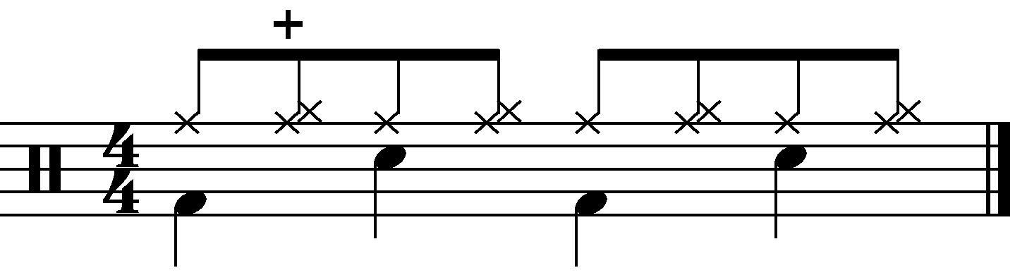 The groove with a simple kick pattern