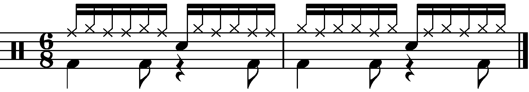A 6/8 paradiddle groove
