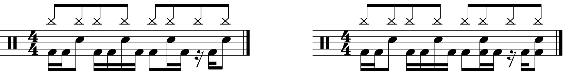 A double 43333 rhythmed groove