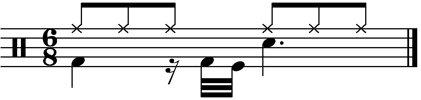 A 6/8 groove with 32nd kick decoration
