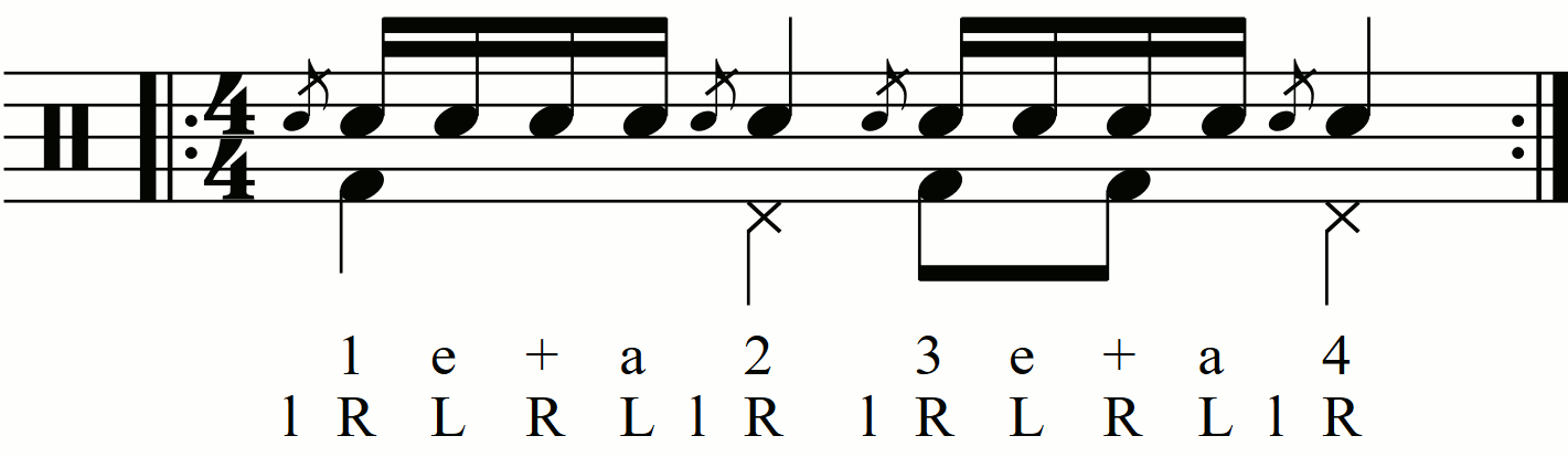 Applying level 0 groove movements on the feet under a flamacue