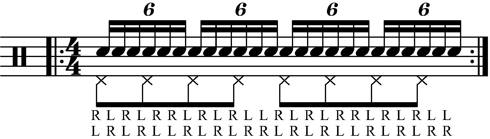 Adding eighth note feet under a double paradiddle
