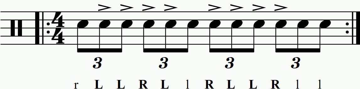 A standard triplet with accents