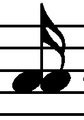 A unison note played as a quaver