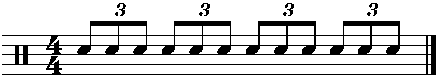 Eighth Note Triplets Without Brackets.