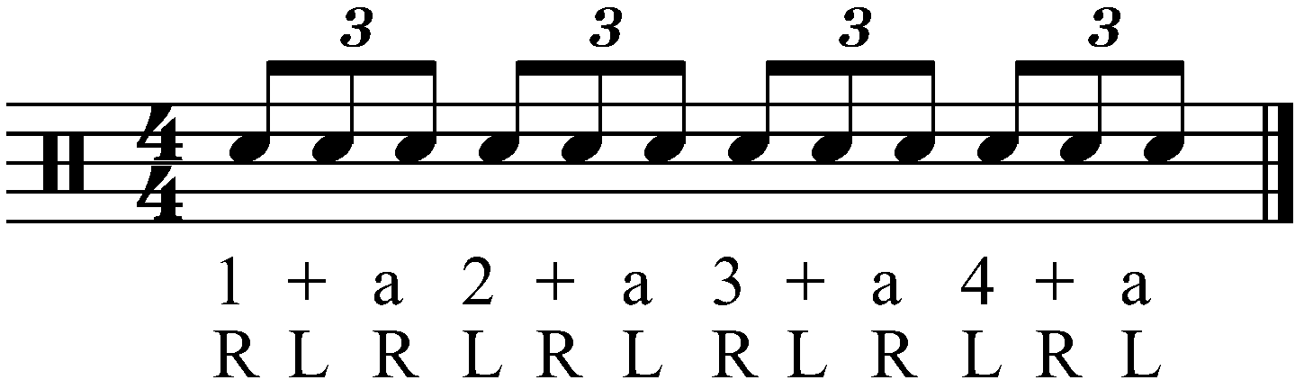 Eighth Note Triplets with counting and sticking.